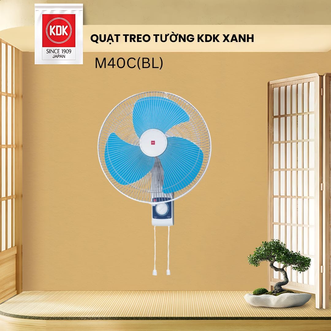 Quạt treo tường KDK màu xanh dương