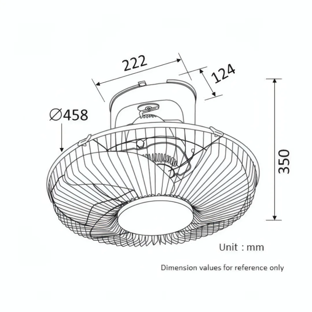 Quạt đảo trần KDK M40R(GD) - Cánh Kim Loại Màu Vàng - Ảnh 2
