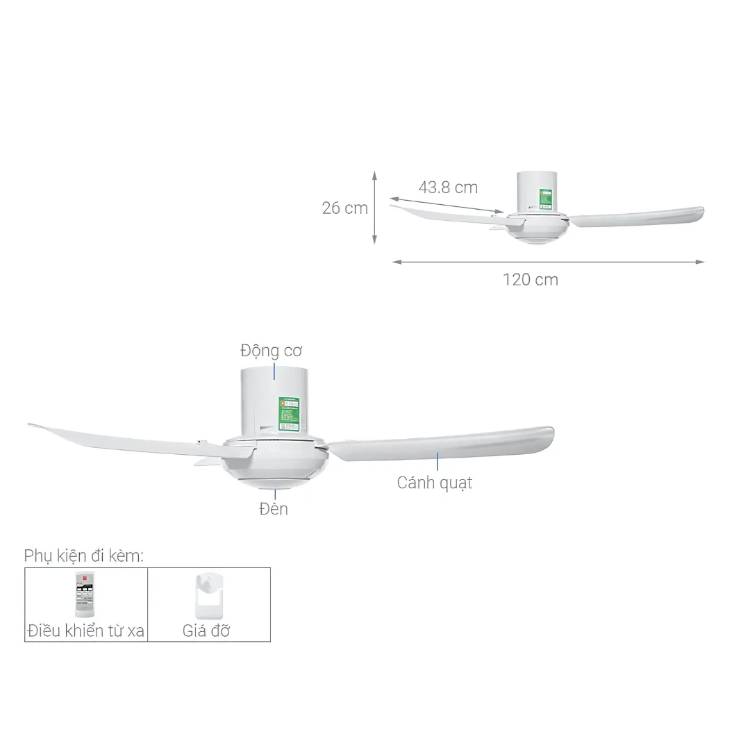 Quạt trần KDK M11SU(WH) màu Trắng | B/H Chính Hãng - Ảnh 2