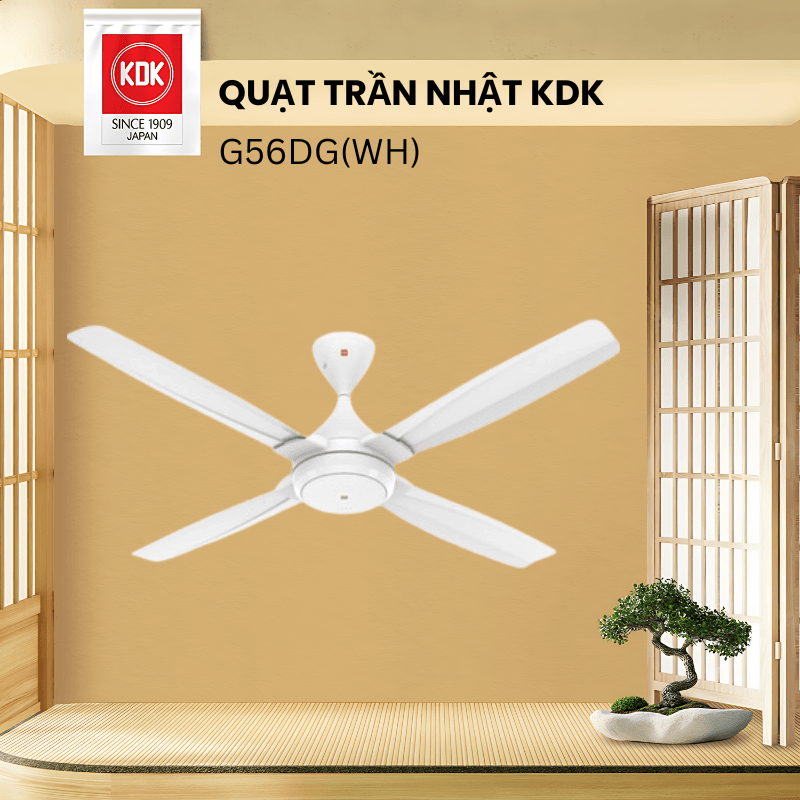 Quạt Trần Nhật KDK G56DG(WH) - Bảo Hành Chính Hãng 2 Năm