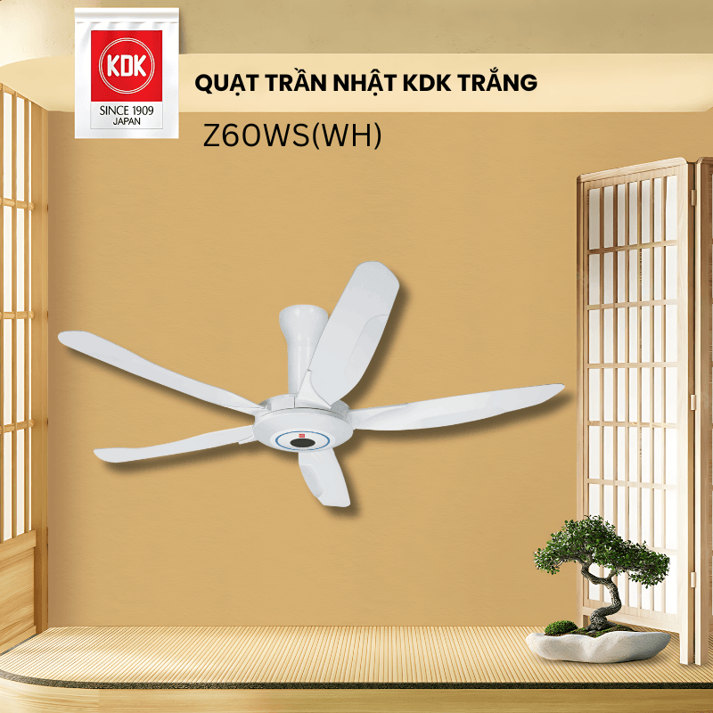 Quạt trần KDK Z60WS(WH) màu xám - B/H Chính Hãng KDK