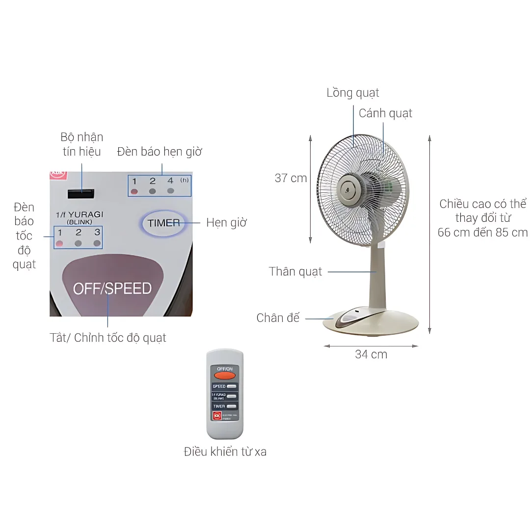 Quạt lửng KDK P30KH(CHG) - 5 cánh | Thương hiệu Nhật Bản - Ảnh 3