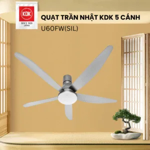 Quạt trần KDK 5 cánh DC inverter U60FW(SIL) 37W