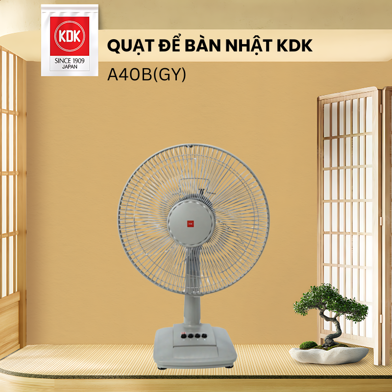Quạt để bàn Nhật KDK A40B(GY) - Chính Hãng