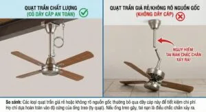 Dây cáp an toàn trên quạt KDK lắp đặt và hoạt động thế nào?